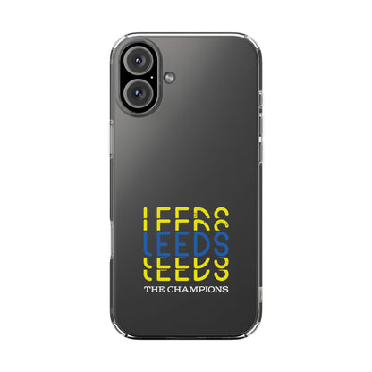 LUFC “LEEDS The Champions” Clear  Impact-Resistant Case