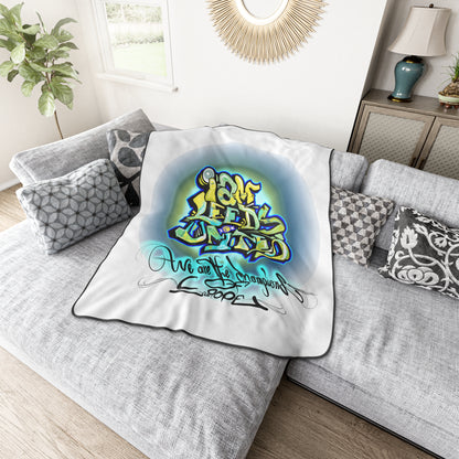 LUFC “Leeds United Graffiti”  Polyester Fleece Blanket: Bold Fan  Art Design