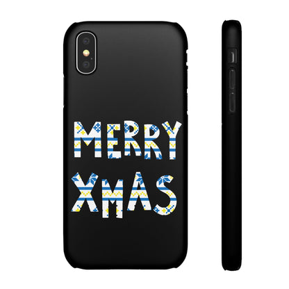 Leeds United "Merry Xmas" Blue &  Yellow Emblem Snap Case:  Christmas Edition