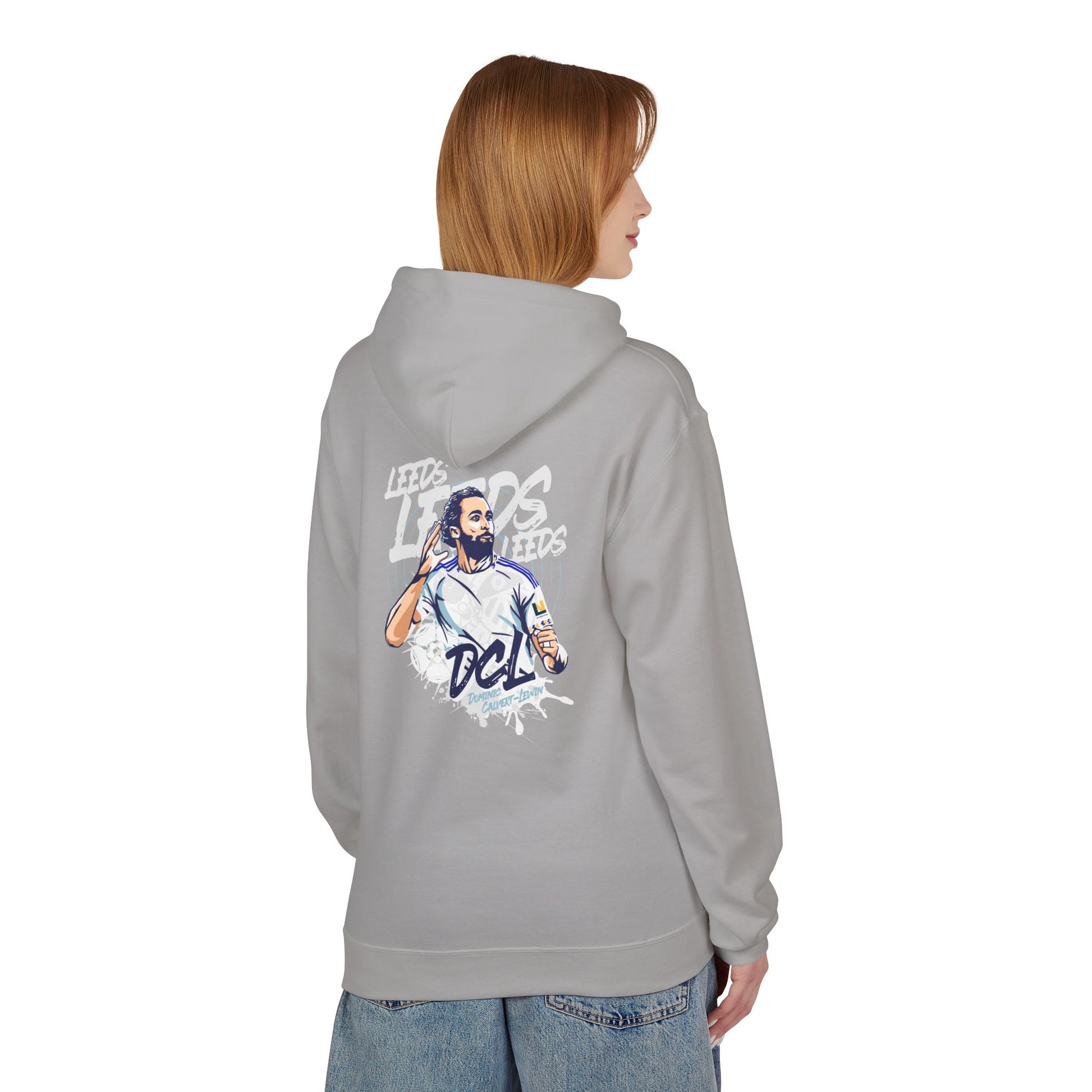 LUFC Softstyle Fleece Hoodie “LEEDS:  Dominic Calvert-Lewin” Midweight  Unisex - Lufcnews.co.uk