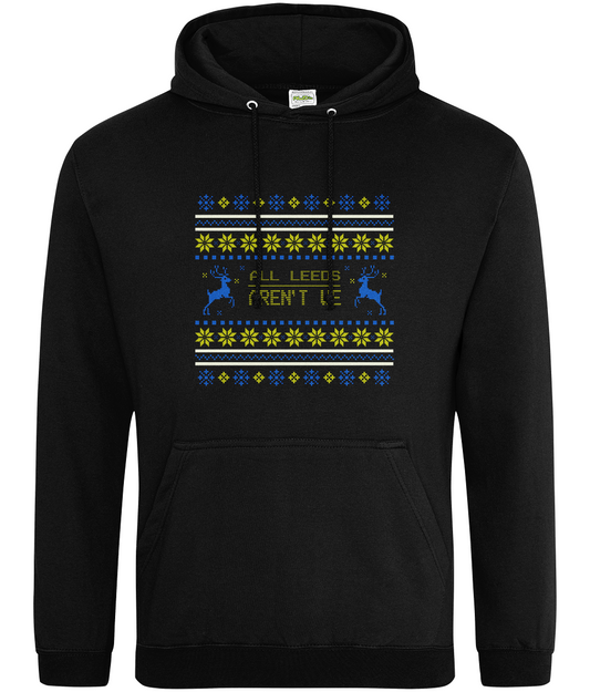All Leeds Aren't We Christmas Hoodie Blue and Yellow Women