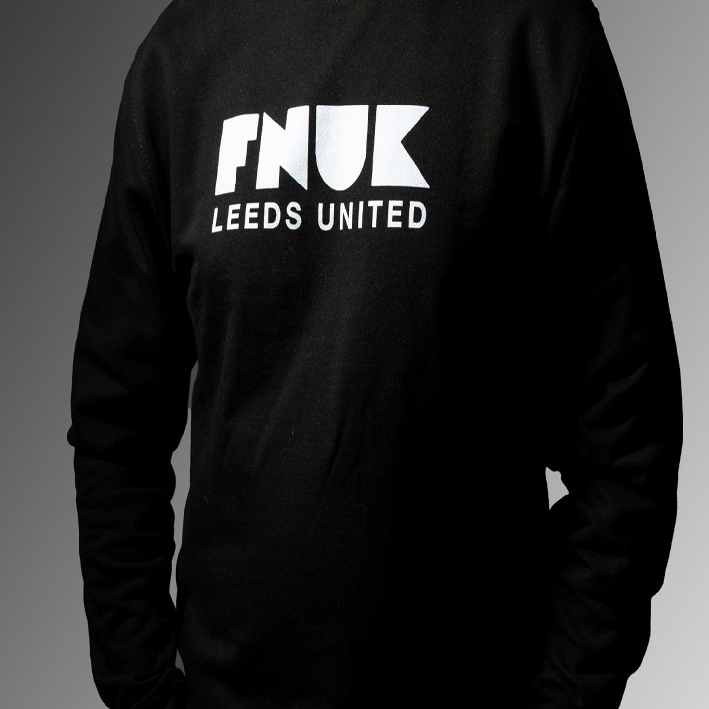 FNUK Logo with Leeds United Jumper for Men in Black & White